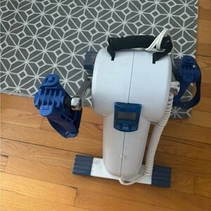 White and Blue VR Pedal Exerciser With Digital Display